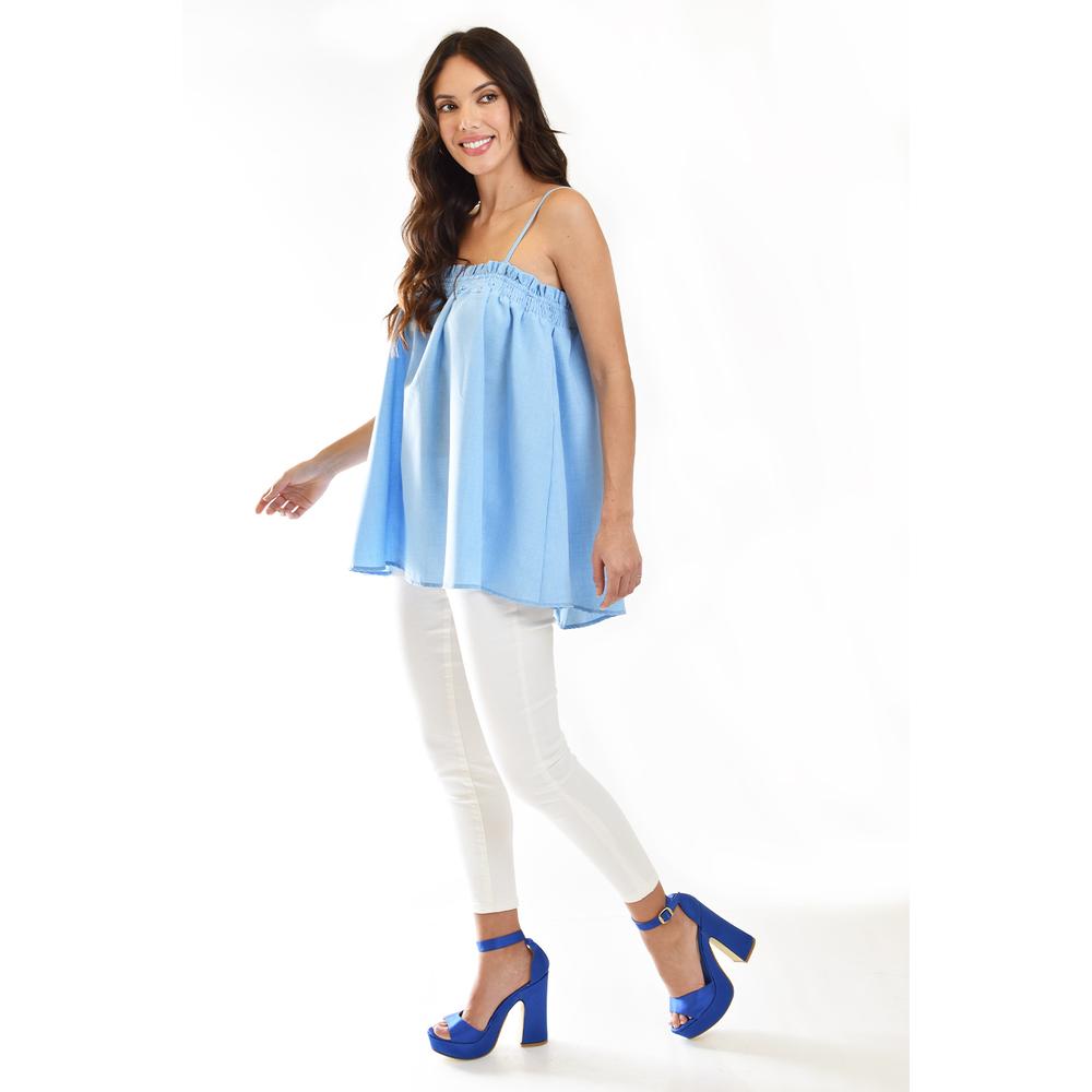 Foto 3 pulgar | Blusa Roman Fashion Azul para Mujer