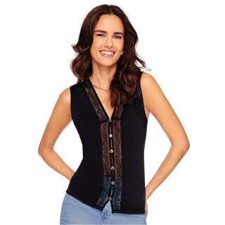 Foto 1 | Blusa Ilusión Negra para Mujer