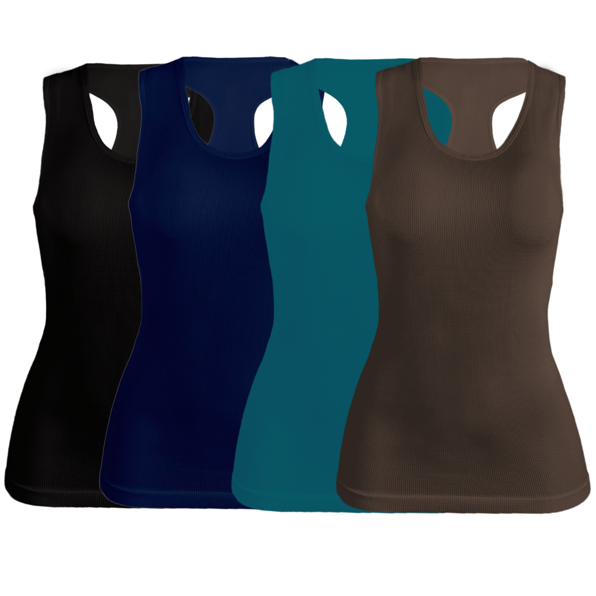 Set de 4 Blusas para Dama Bl-1007 Multicolor sin Mangas