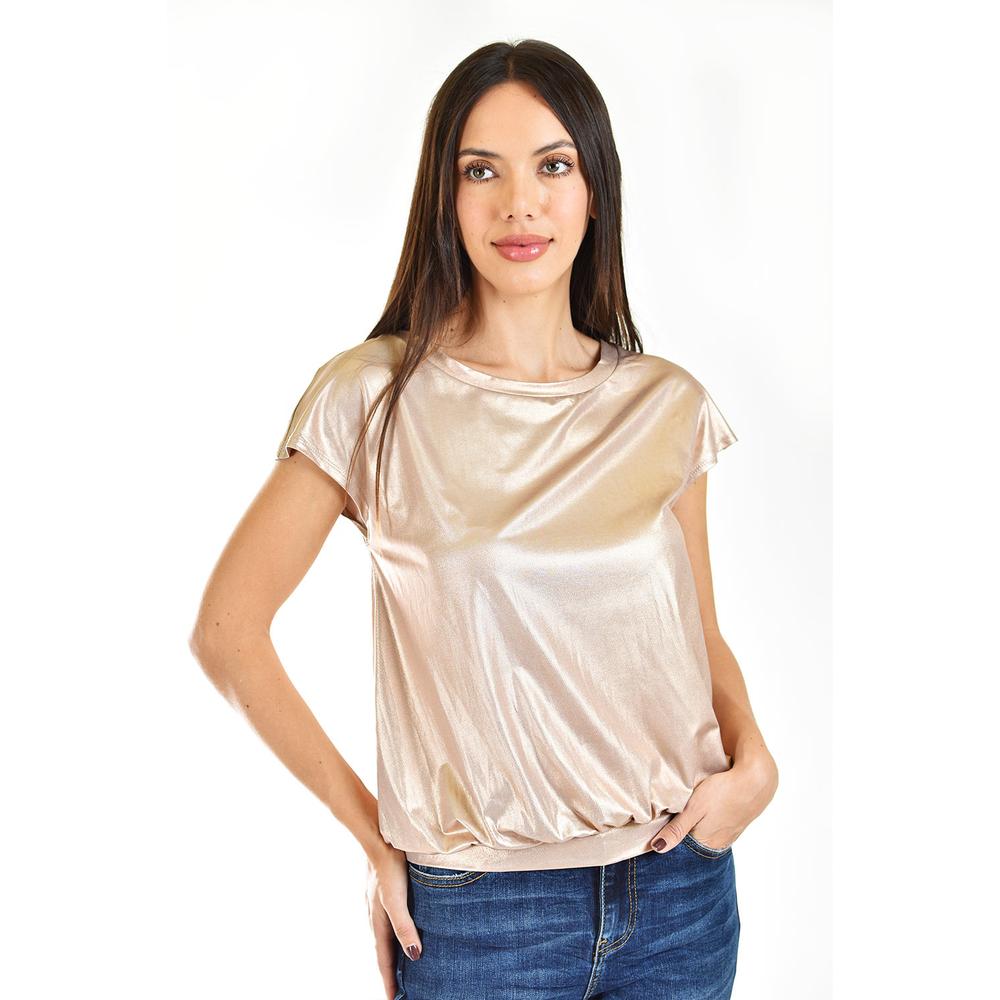 Foto 2 pulgar | Blusa Efecto Metálico Roman Fashion 0001 Dorado