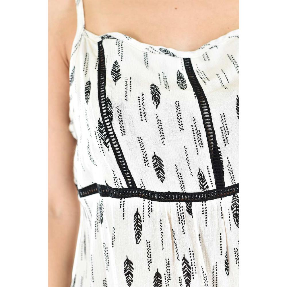 Foto 5 pulgar | Blusa con Estampado de Plumas Roman Fashion Beige Juvenil
