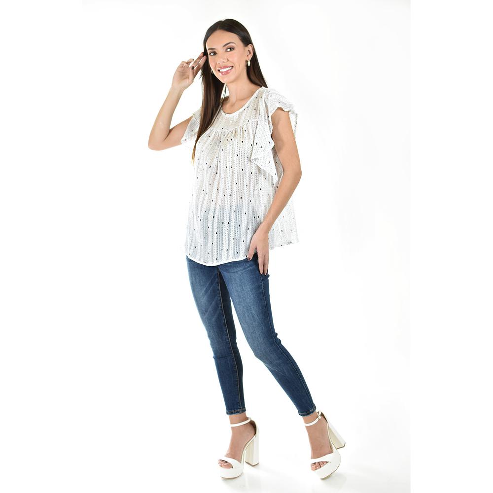 Foto 3 pulgar | Blusa de Chifon Sin Manga Roman Fashion /juvenil 10731 Blanco