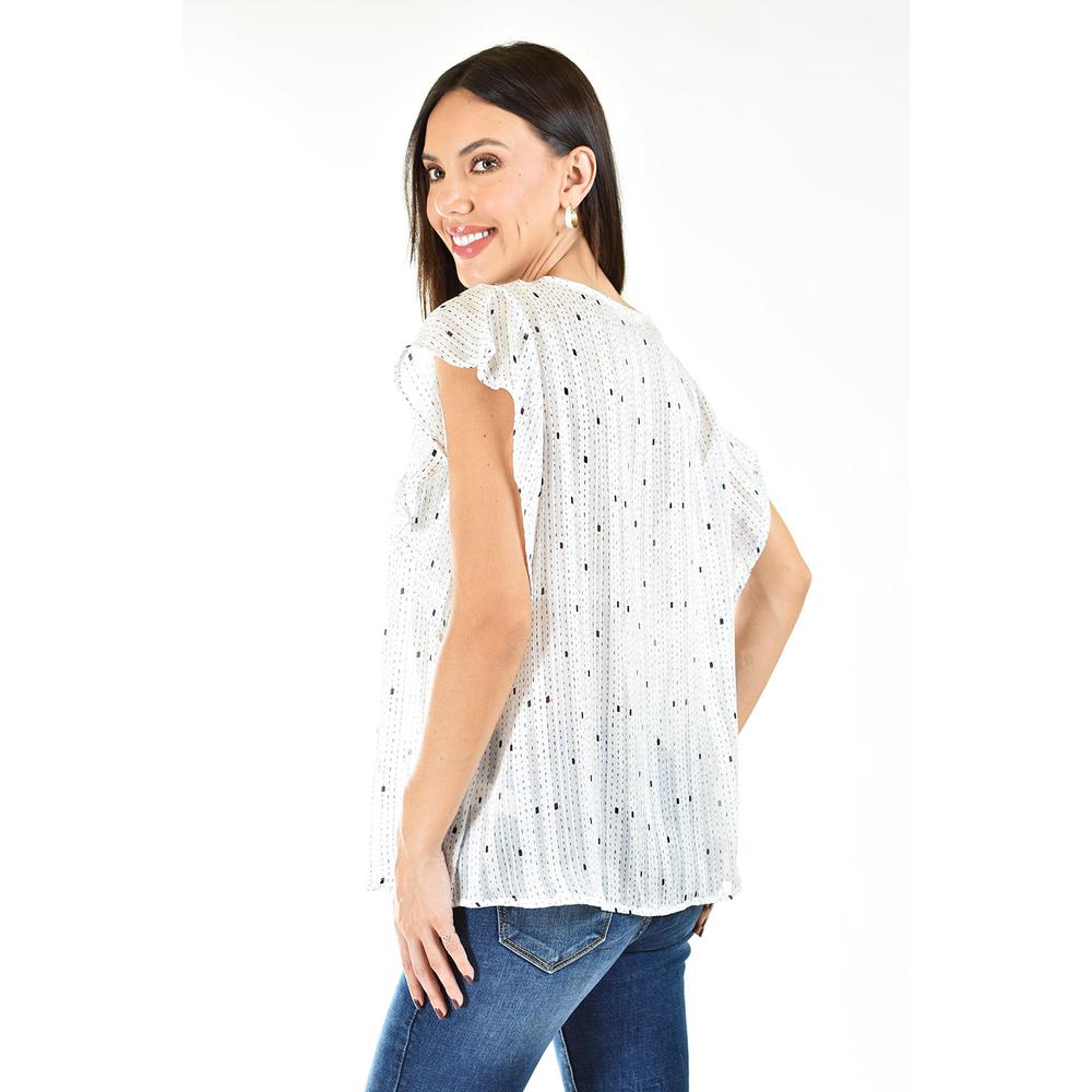 Foto 4 pulgar | Blusa de Chifon Sin Manga Roman Fashion /juvenil 10731 Blanco