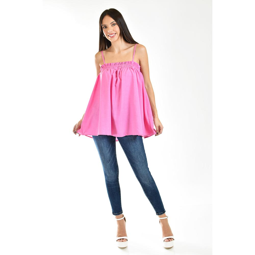 Foto 2 pulgar | Blusa Fresca sin Manga Roman Fashion 2970 Rosa