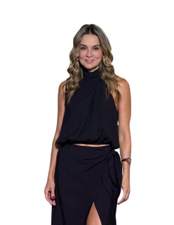 Foto 4 | Blusa Cuello Halter Asimétrica Behla J&b Talla L Color Negro