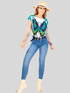 Foto 3 | Blusa De Mujer De Manga Corta Bl-1021 Diseño Unico Estampado