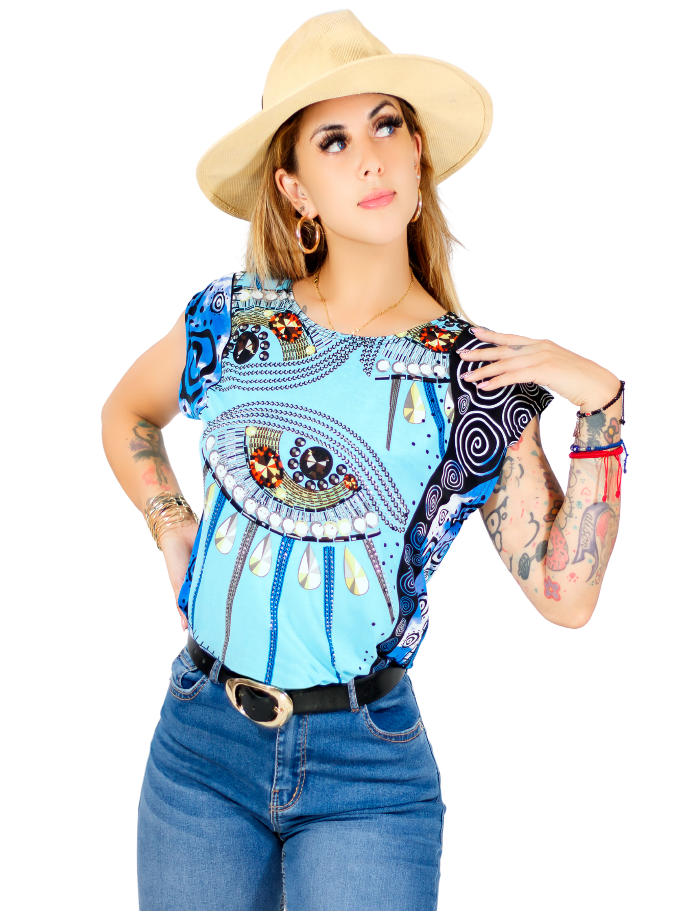 Blusa De Mujer De Manga Corta Bl-1021 Diseño Unico Estampado