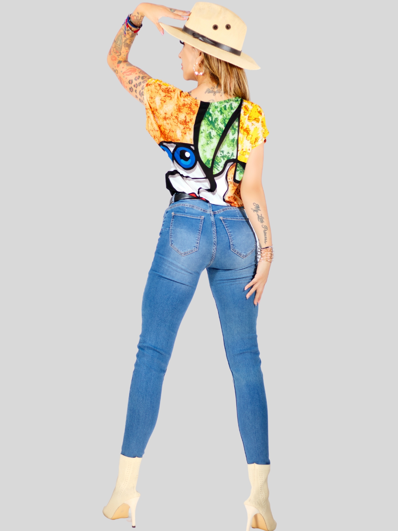 Foto 5 pulgar | Blusa De Mujer De Manga Corta Bl-1021 Diseño Unico Estampado