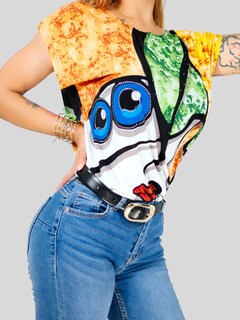 Foto 5 | Blusa De Mujer De Manga Corta Bl-1021 Diseño Unico Estampado