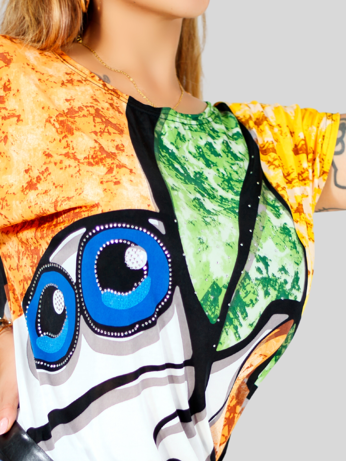 Foto 6 | Blusa De Mujer De Manga Corta Bl-1021 Diseño Unico Estampado