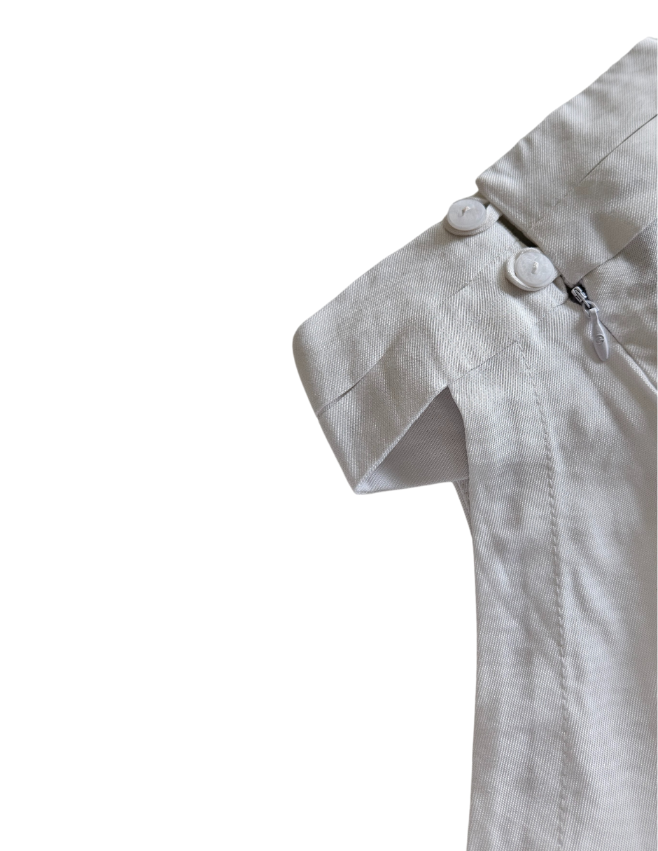 Foto 4 pulgar | Blusa Cuello Halter Asimétrica Behla J&b Talla M Color Blanco