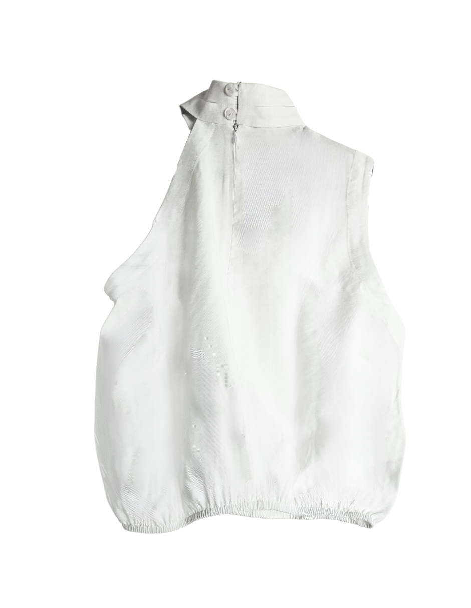 Foto 5 pulgar | Blusa Cuello Halter Asimétrica Behla J&b Talla M Color Blanco