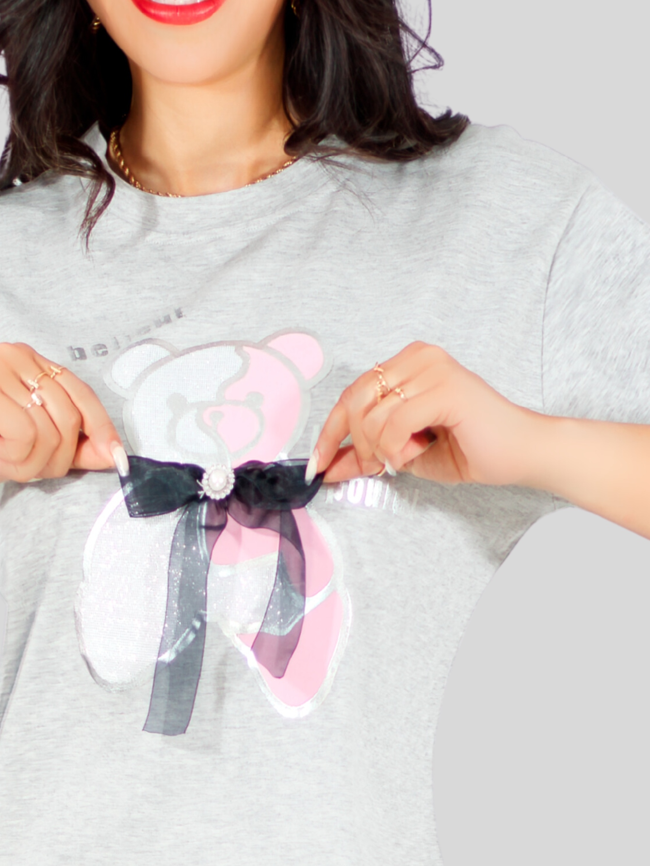 Foto 8 pulgar | Playera Oversize De Mujer Pul-1003 Color Gris Con Detalle Y Textura