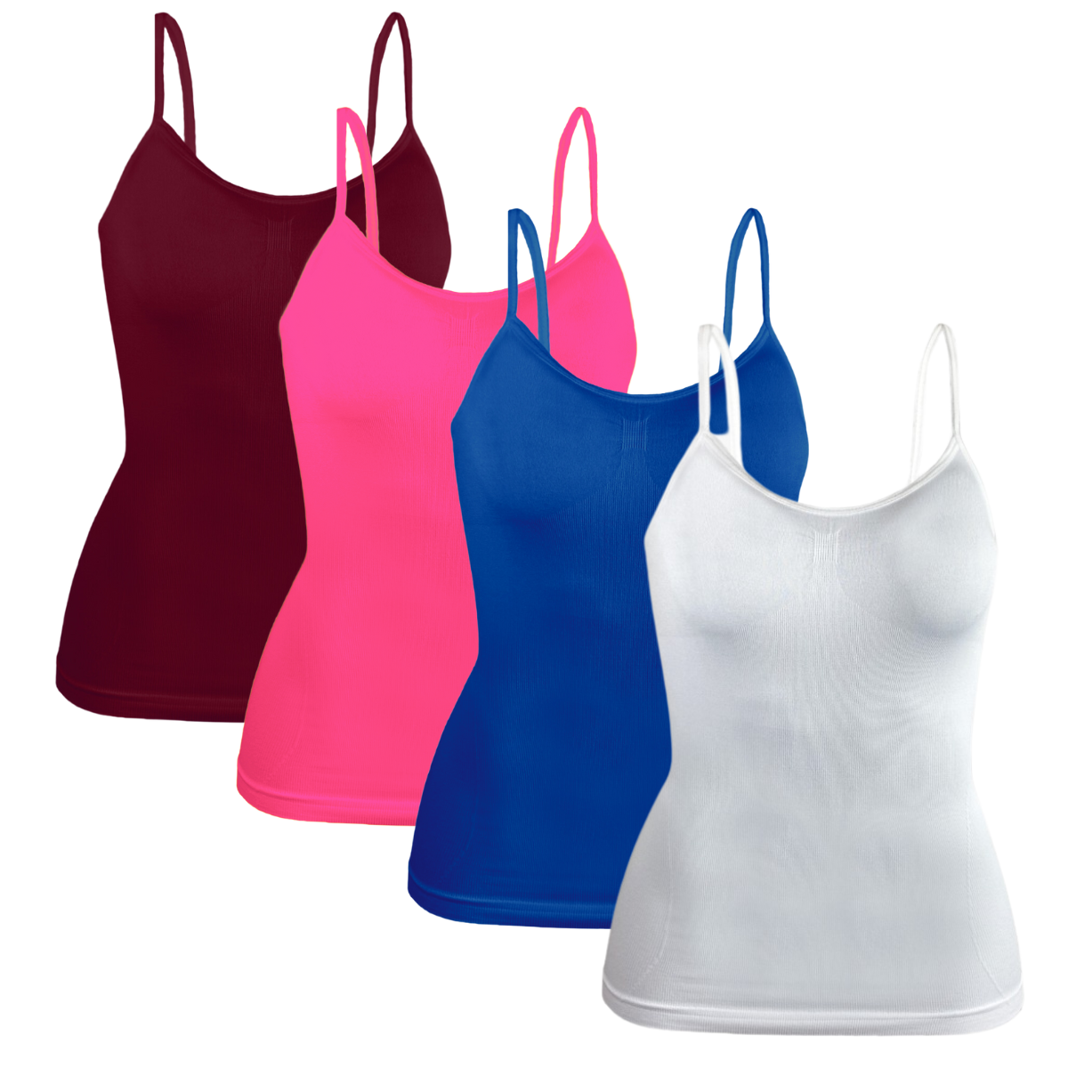 Foto 2 pulgar | Paquete de 4 Blusas de tirante Stretch para Mujer