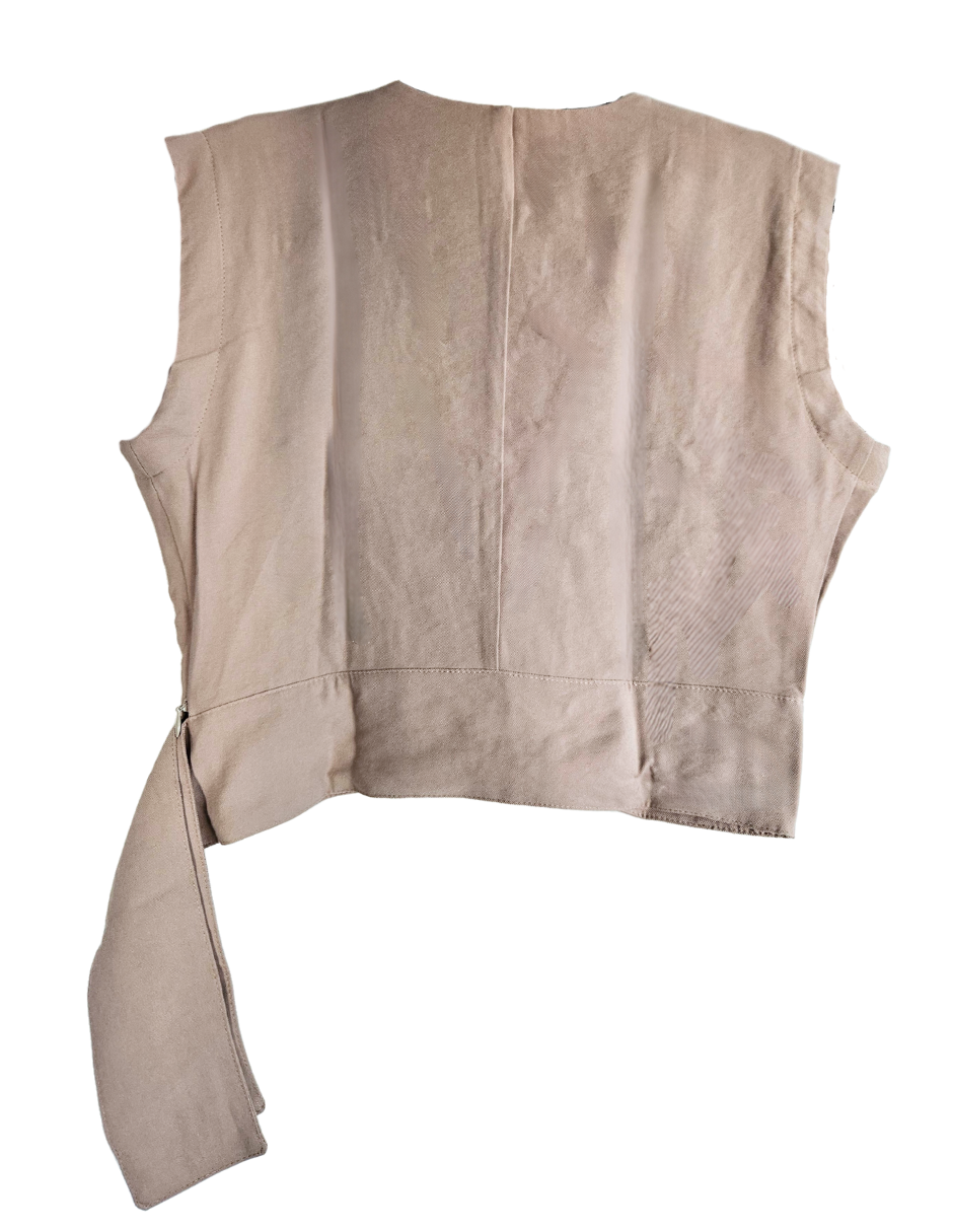 Foto 5 pulgar | Blusa Cuello En V Con Amarre Behla J&b Talla S Color Arena