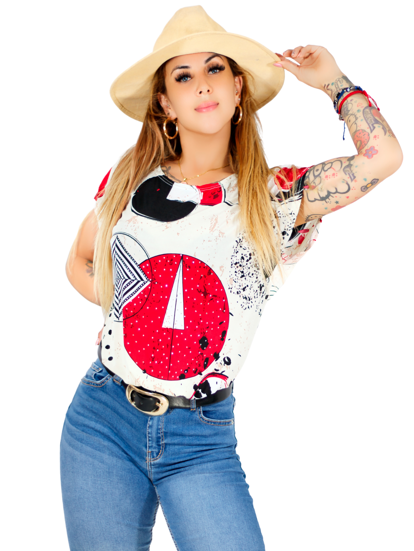 Blusa De Mujer De Manga Corta Bl-1021 Diseño Unico Estampado