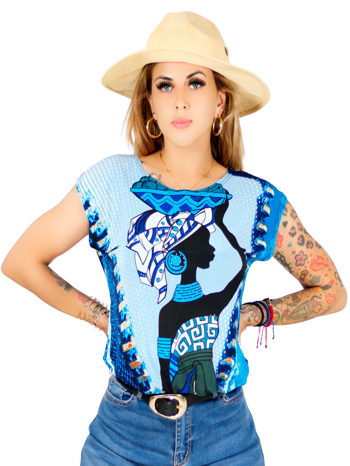 Blusa De Mujer De Manga Corta Bl-1021 Diseño Unico Estampado