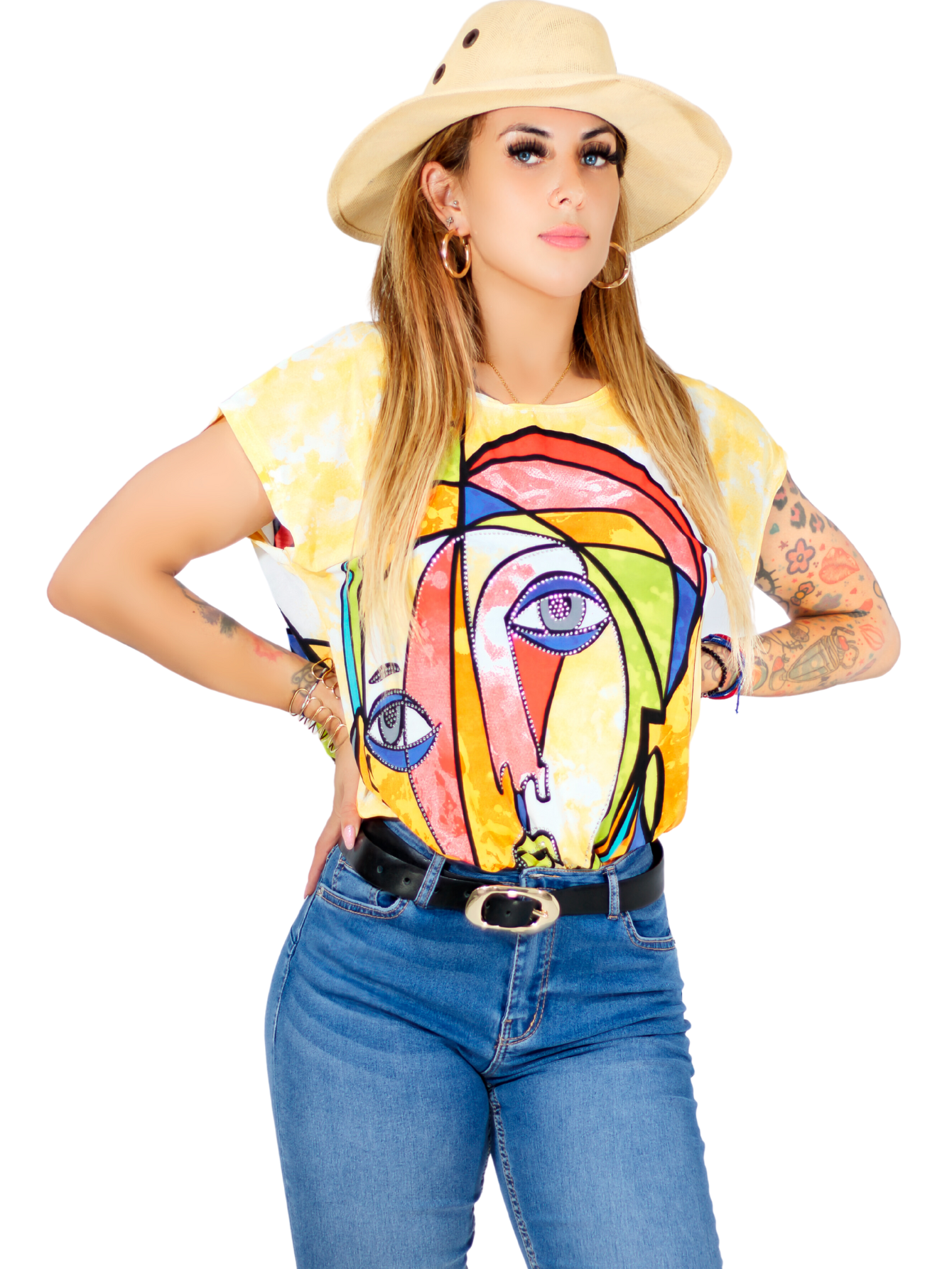 Blusa De Mujer De Manga Corta Bl-1021 Diseño Unico Estampado