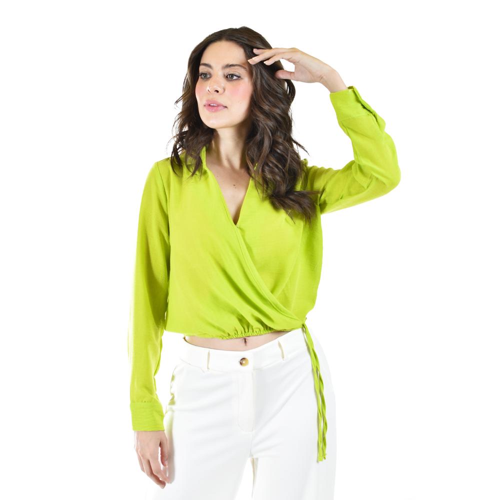 Foto 1 | Blusa Escote Cruzado Roman Fashion Juvenil Verde Lima