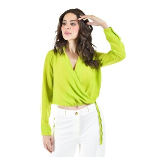 Foto 1 | Blusa Escote Cruzado Roman Fashion Juvenil Verde Lima