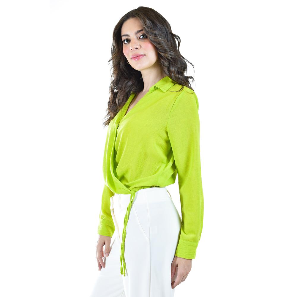 Foto 2 | Blusa Escote Cruzado Roman Fashion Juvenil Verde Lima