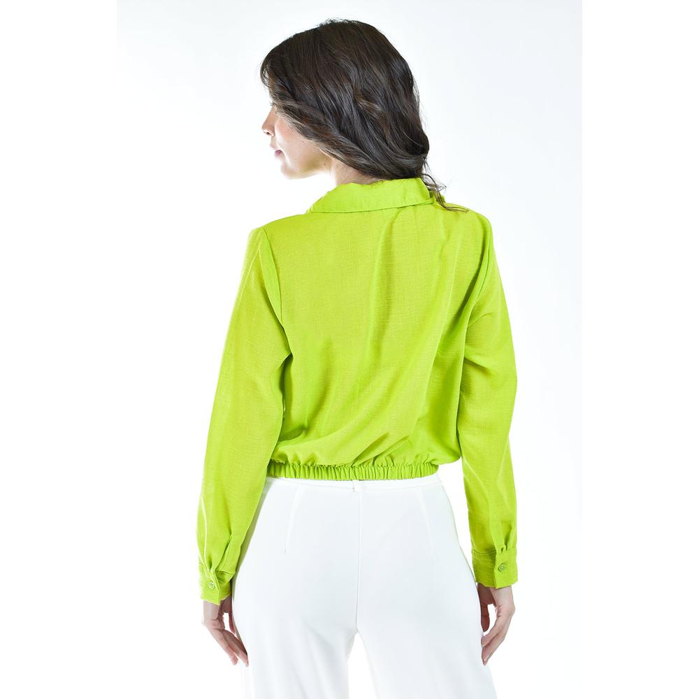 Foto 3 | Blusa Escote Cruzado Roman Fashion Juvenil Verde Lima