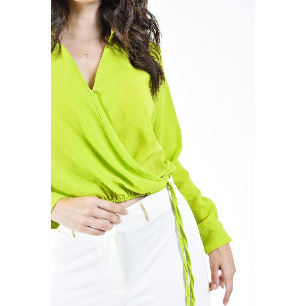 Foto 4 | Blusa Escote Cruzado Roman Fashion Juvenil Verde Lima