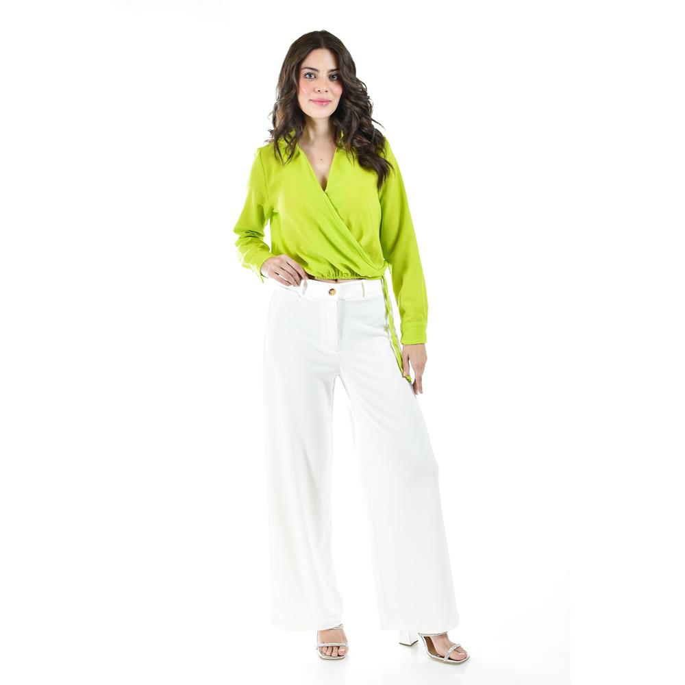 Foto 6 pulgar | Blusa Escote Cruzado Roman Fashion Juvenil Verde Lima
