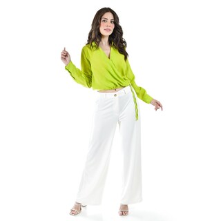 Foto 6 | Blusa Escote Cruzado Roman Fashion Juvenil Verde Lima