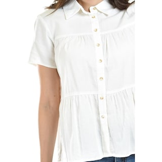 Foto 4 | Blusa Cuello Camisero Roman Fashion Blanca para Mujer