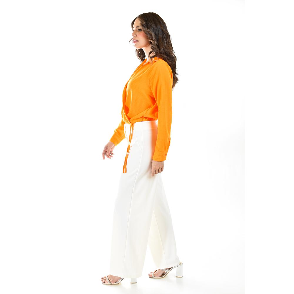 Foto 2 | Blusa Escote Cruzado Roman Fashion 56959 Anaranjada para Mujer