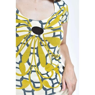 Foto 4 | Blusa Estampado Geometrico Roman Fashion 30466 Amarilla para Mujer