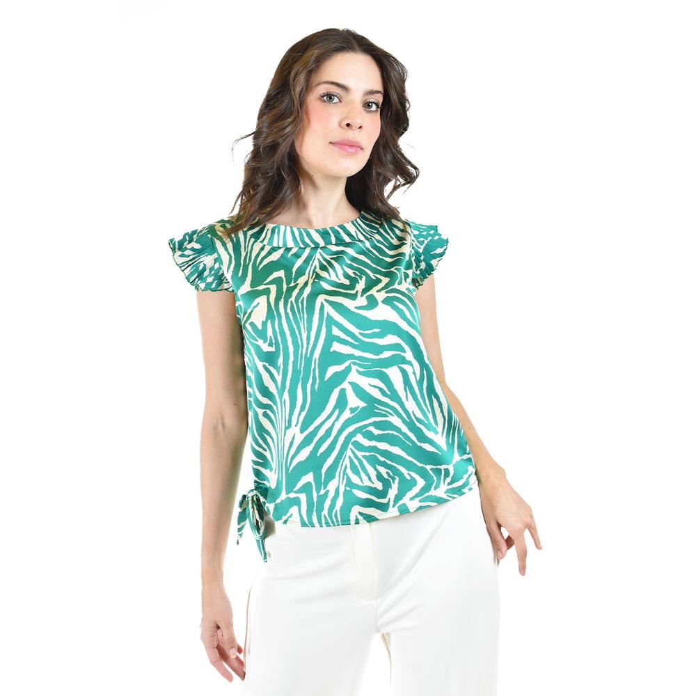 Foto 2 pulgar | Blusa Estampada Zebra Roman Fashion Verde