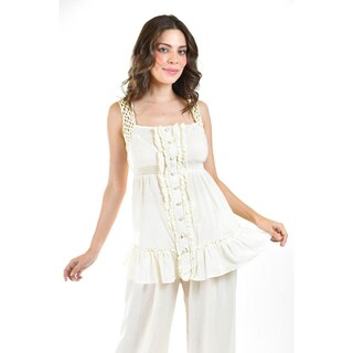 Foto 1 | Blusa de Algodón Roman Fashion Juvenil Beige
