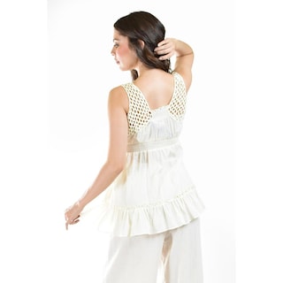Foto 3 | Blusa de Algodón Roman Fashion Juvenil Beige