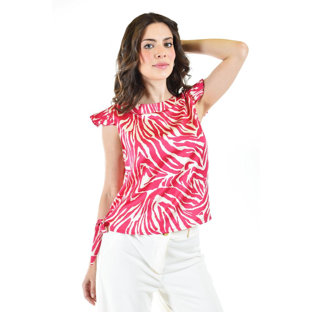 Foto 6 pulgar | Blusa Estampado Zebra Roman FashionJuvenil Fucsia