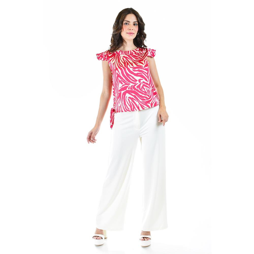 Foto 7 pulgar | Blusa Estampado Zebra Roman FashionJuvenil Fucsia