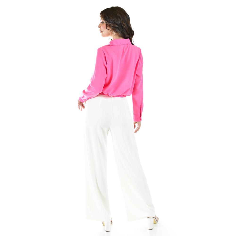 Foto 4 pulgar | Blusa Escote Cruzado Roman Fashion Juvenil 56959 Fucsia