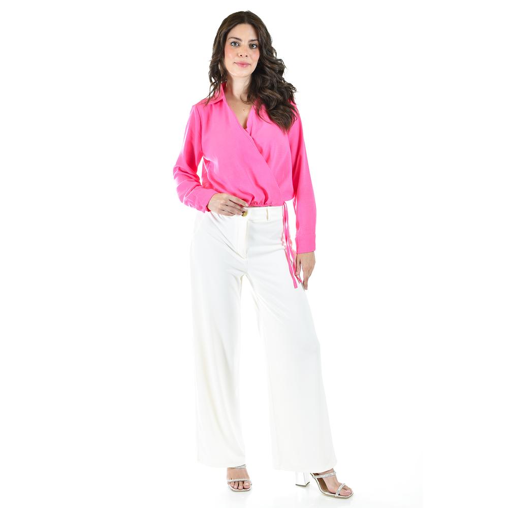 Foto 6 pulgar | Blusa Escote Cruzado Roman Fashion Juvenil 56959 Fucsia