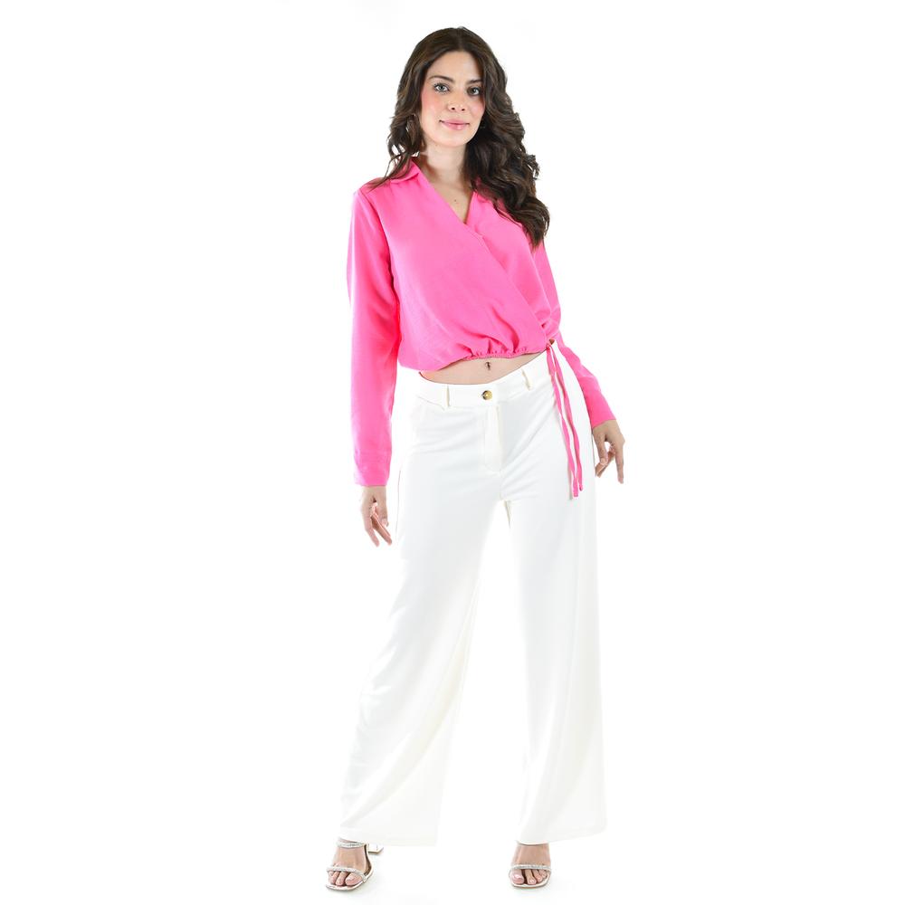 Foto 7 pulgar | Blusa Escote Cruzado Roman Fashion Juvenil 56959 Fucsia