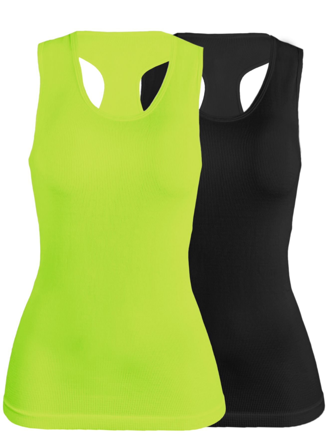 Set De Dos Blusas Mujer Camiseta Dama Bl-1007-px2 Color Negro Y Verde Fluorecente Casual Blusa Negra Crop Top