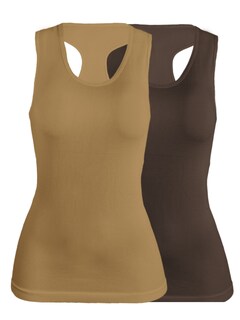Foto 1 | Set De Dos Blusas Mujer Camiseta Dama Bl-1007-px2 Color Café T Camel Casual Blusa Negra Crop Top