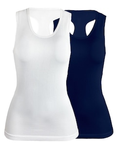 Foto 1 | Set De Dos Blusas Mujer Camiseta Dama Bl-1007-px2 Color Marino Y Blanco Casual Blusa Negra Crop Top
