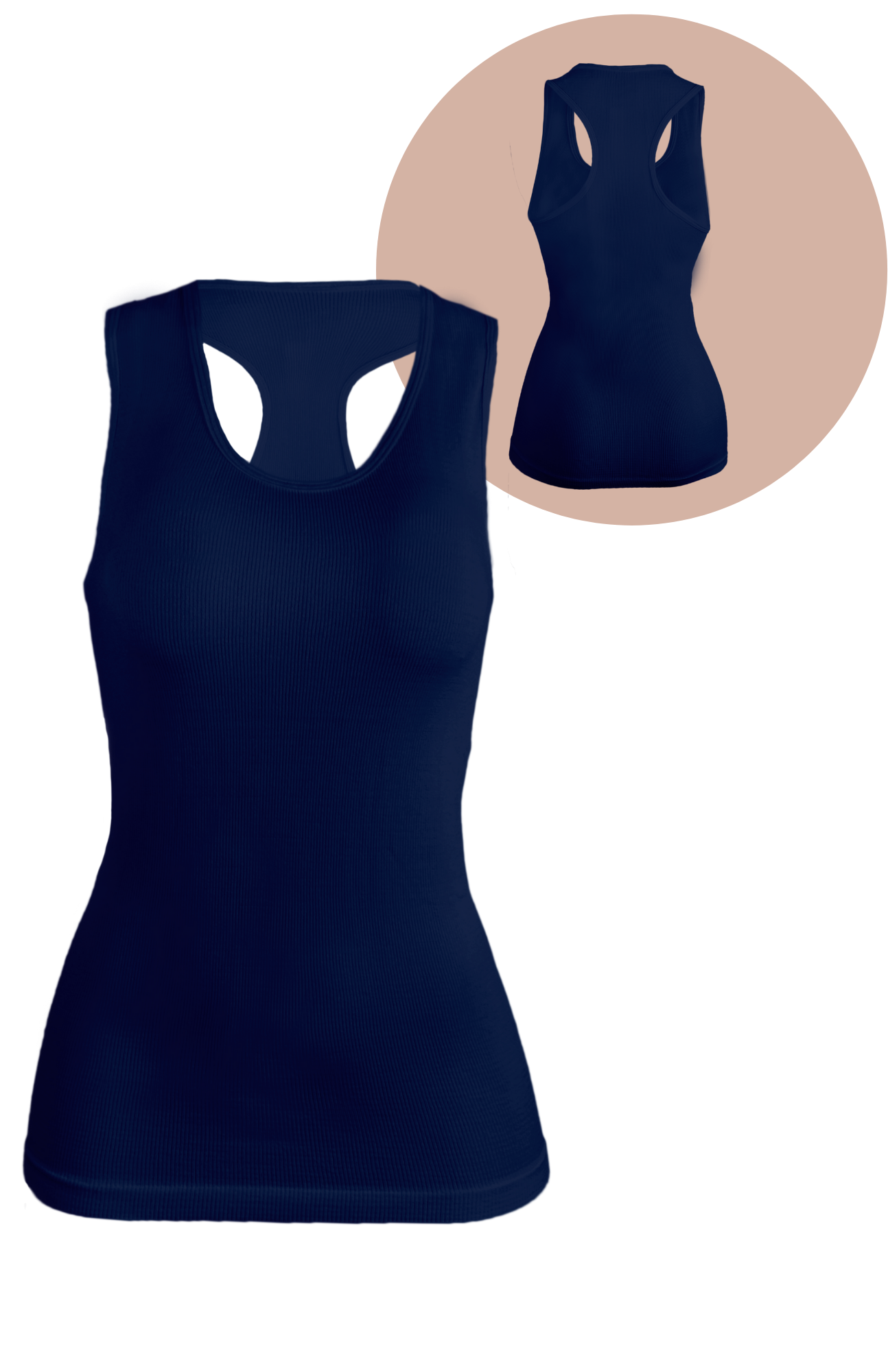 Foto 4 pulgar | Set De Dos Blusas Mujer Camiseta Dama Bl-1007-px2 Color Marino Y Blanco Casual Blusa Negra Crop Top