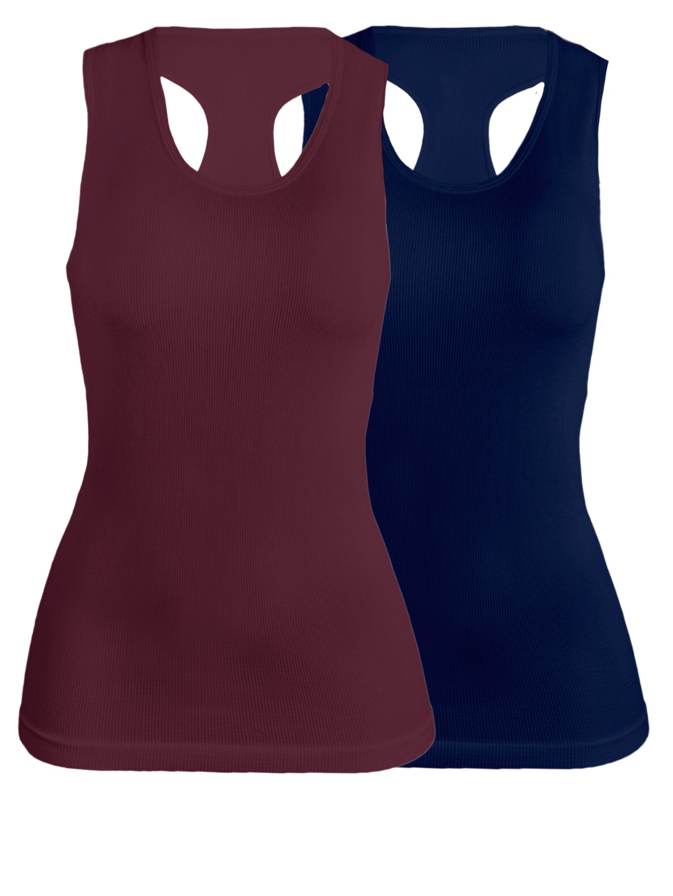 Foto 2 pulgar | Set De Dos Blusas Mujer Camiseta Dama Bl-1007-px2 Color Vino Y Marino Casual Blusa Negra Crop Top