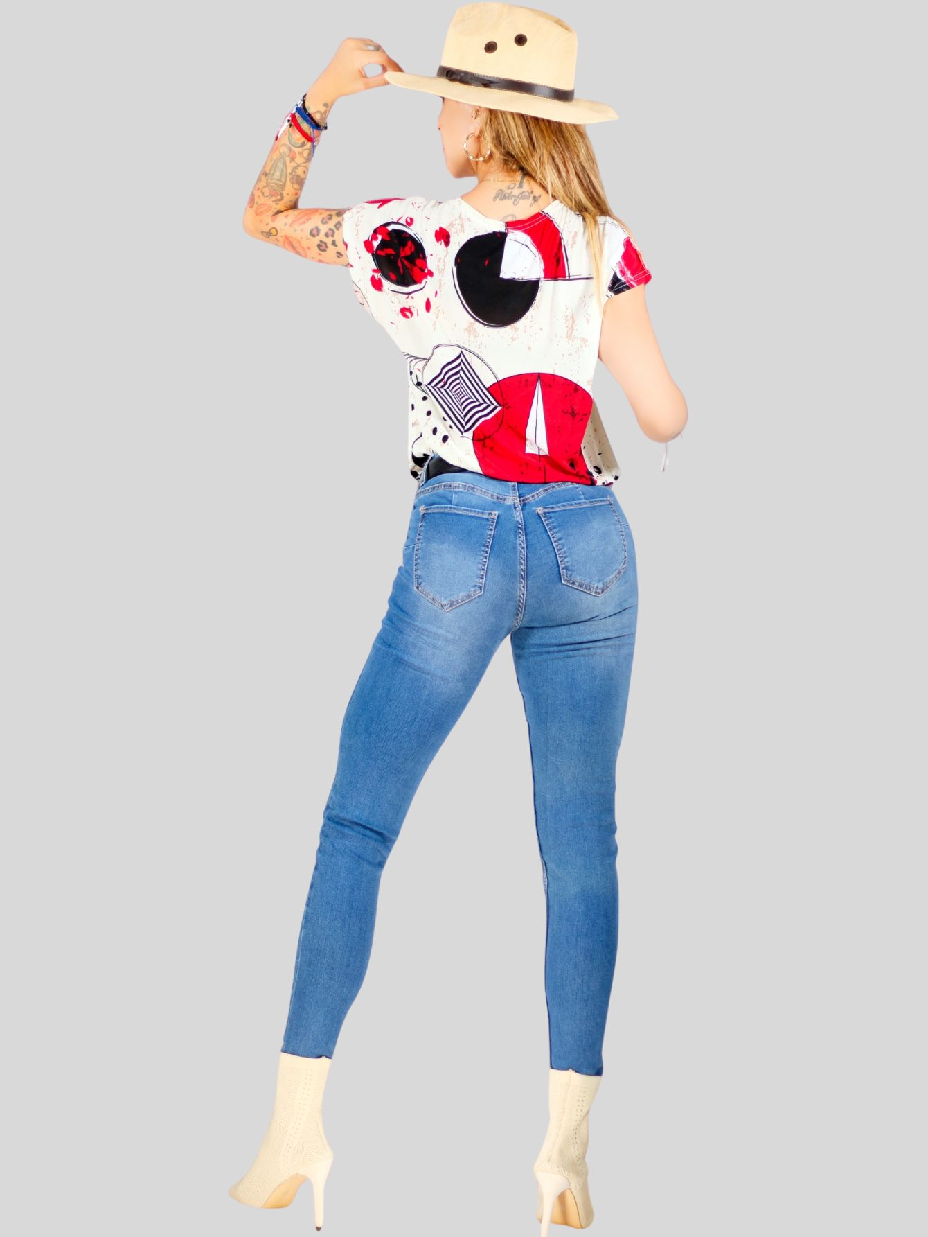Foto 3 pulgar | Set De 4 Blusas De Mujer Bl-1021 Color Variado Manga Corta Estampada