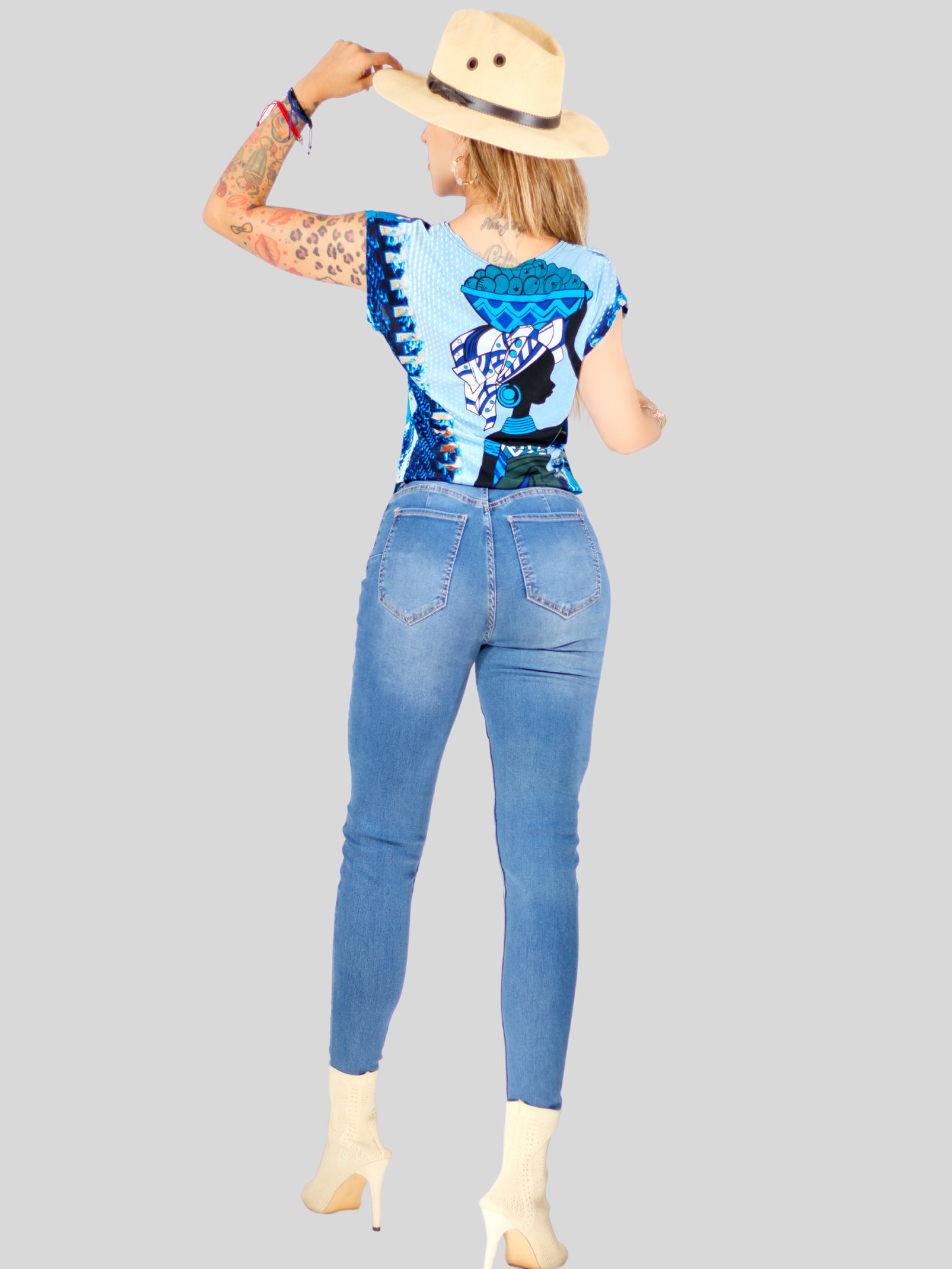 Foto 4 pulgar | Set De 4 Blusas De Mujer Bl-1021 Color Variado Manga Corta Estampada