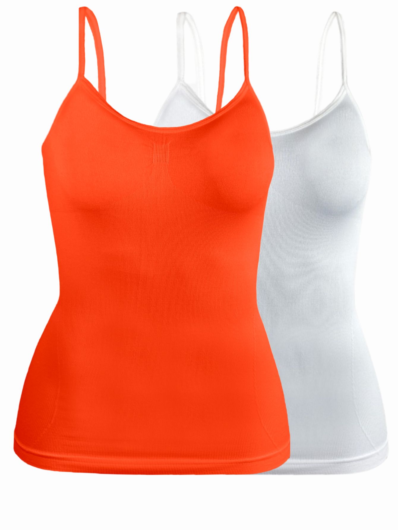 Set De Dos Blusas Mujer Tirantes Casual Bl-1005-px2 Colores Blanco Y Naranja Neon Blusa Negra Crop Top Dama