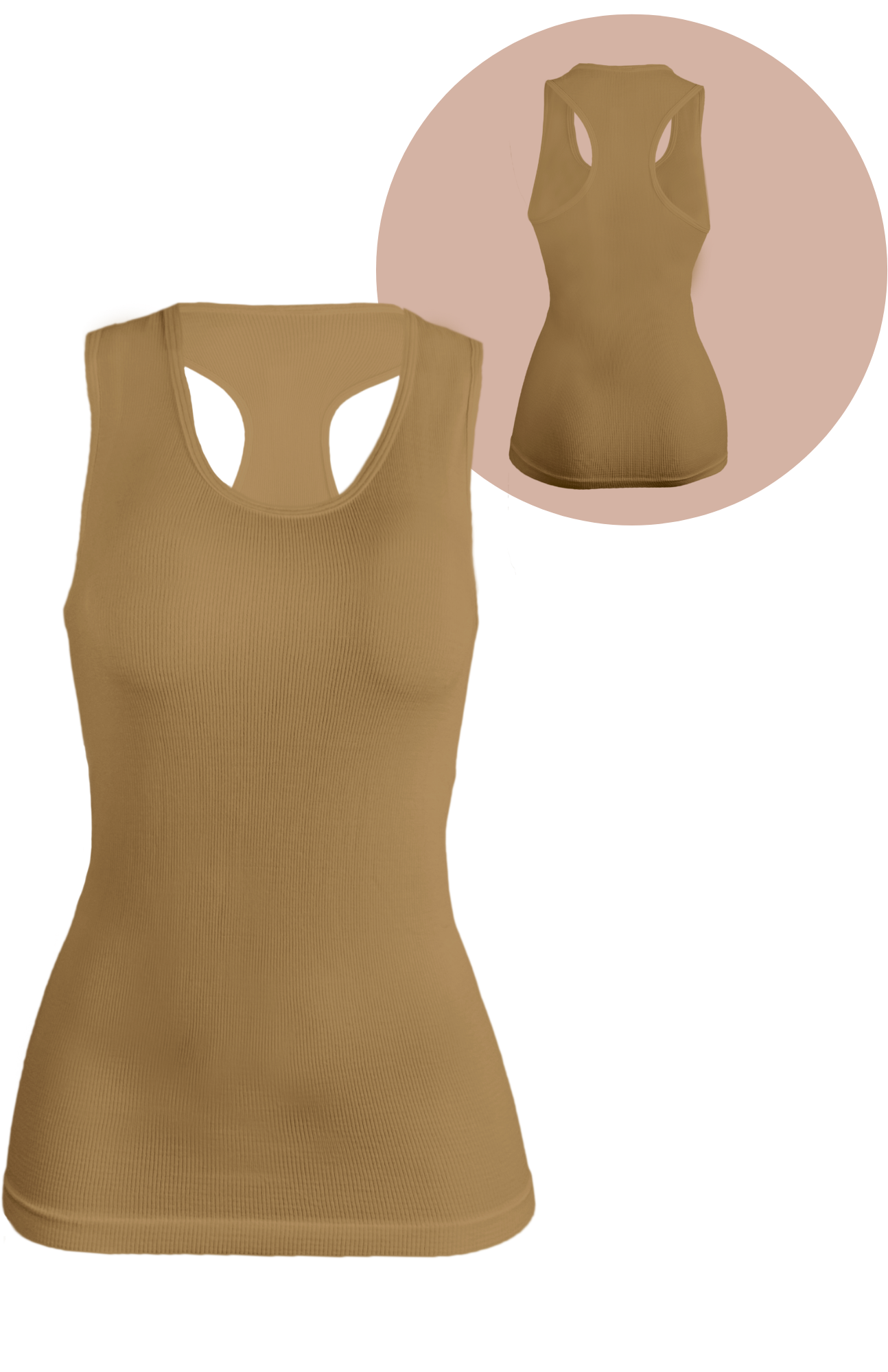 Foto 3 pulgar | Set De Dos Blusas Mujer Camiseta Dama Bl-1007-px2 Color Blanco Y Camel Casual Blusa Negra Crop Top