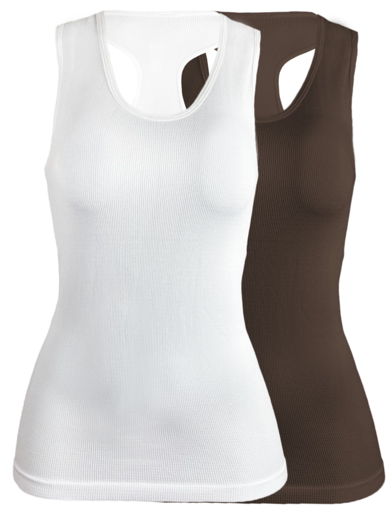 Foto 2 pulgar | Set De Dos Blusas Mujer Camiseta Dama Bl-1007-px2 Color Negro Y Camel Casual Blusa Negra Crop Top